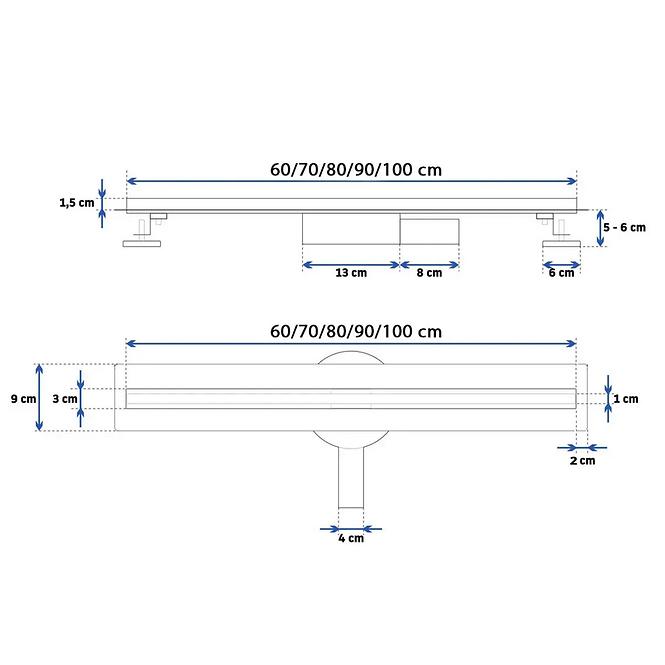 Linearna tuš kanalica Rea G0653 Neo Slim Pro 800 brušeni bakar