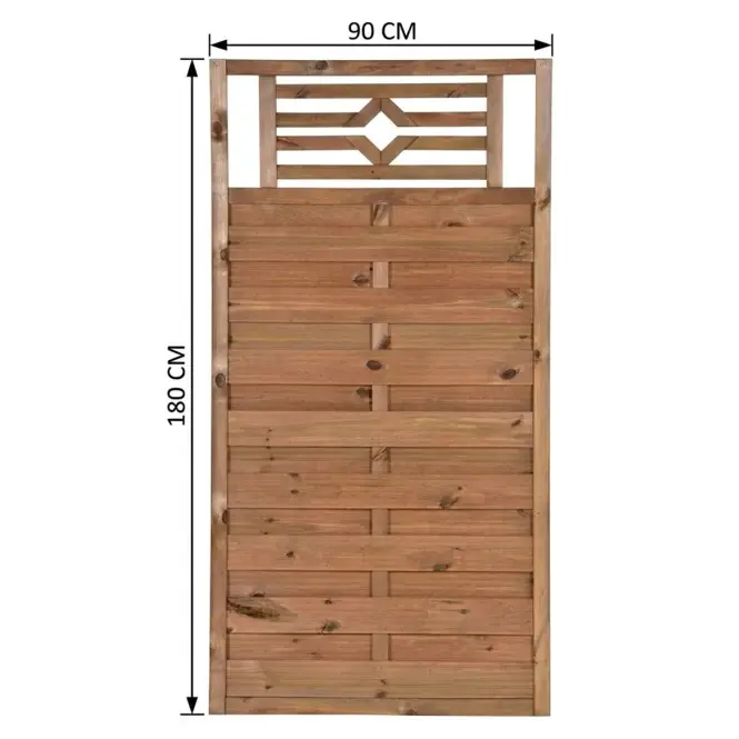 Drvena ograda Pia R34 ažurna 90X180 smeđa