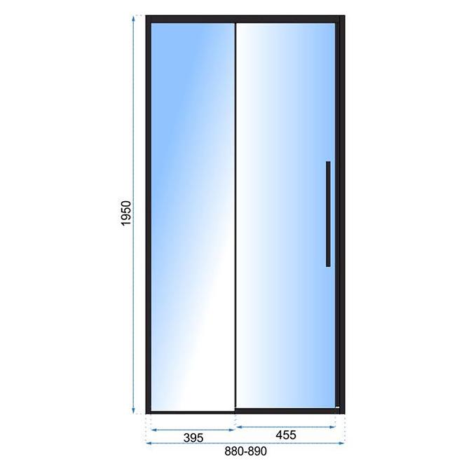 Tuš vrata Solar 90x195 black Rea K6319