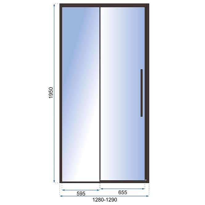 Tuš vrata Solar 130x195 black Rea K6358