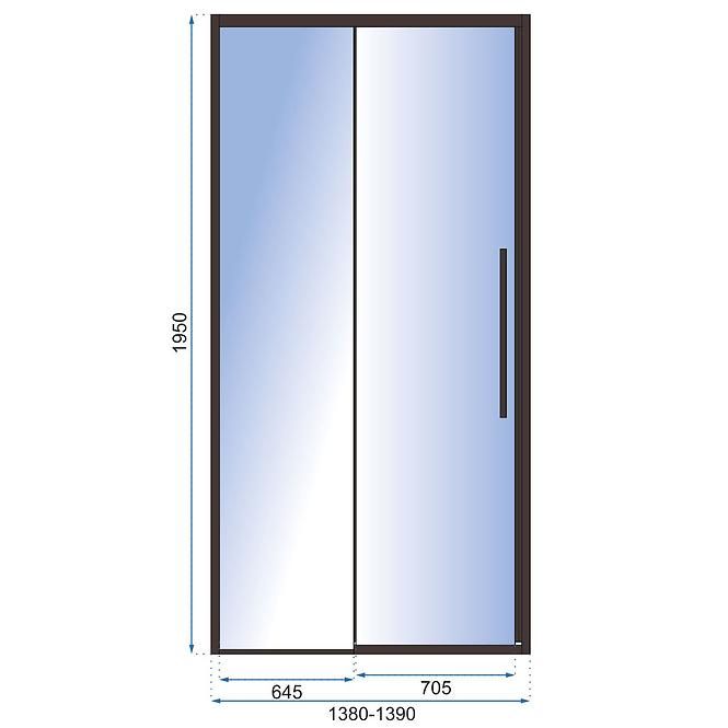 Tuš vrata Solar 140x195 black Rea K6359