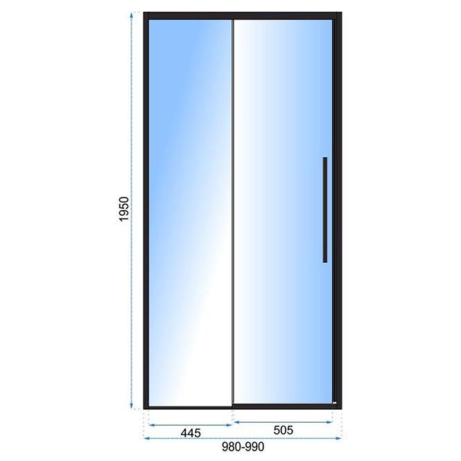 Tuš vrata Solar 100x195 gold Rea K6547