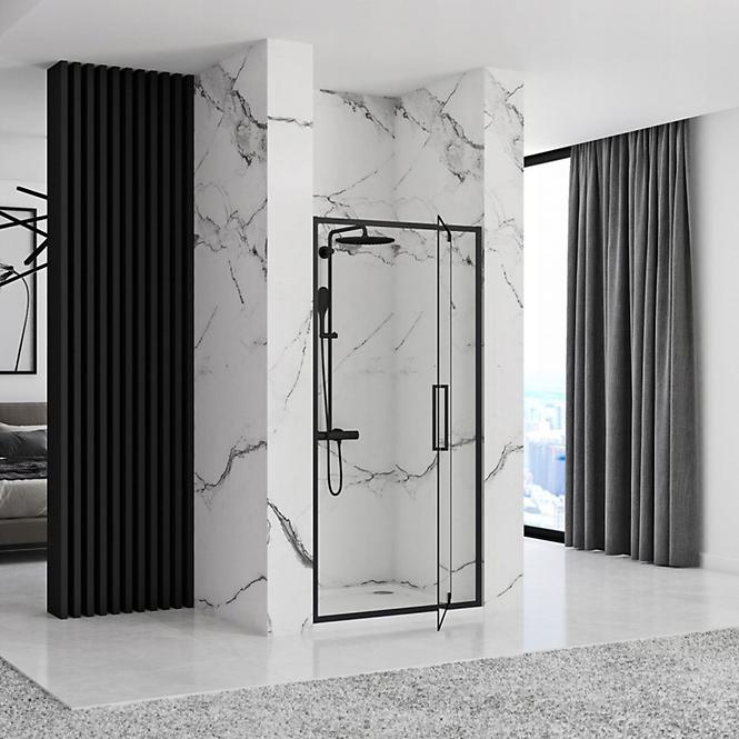 Tuš vrata Rapid Swing 90x195 black Rea K6409
