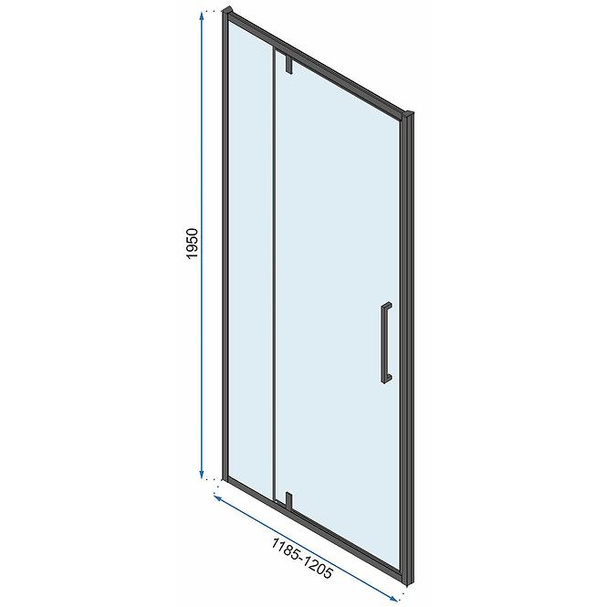 Tuš vrata Rapid Swing 120x195 black Rea K6413