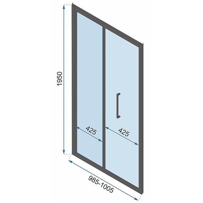 Tuš vrata Rapid Fold 100x195 black Rea K6418
