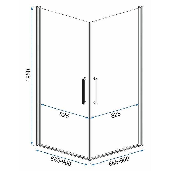 Tuš kabina Abra Rea K5502 90x90x195 black