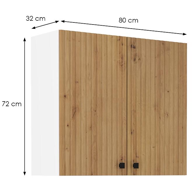 Kuhinjski ormarić Mia hrast artisan/bijeli 80g-72 2f