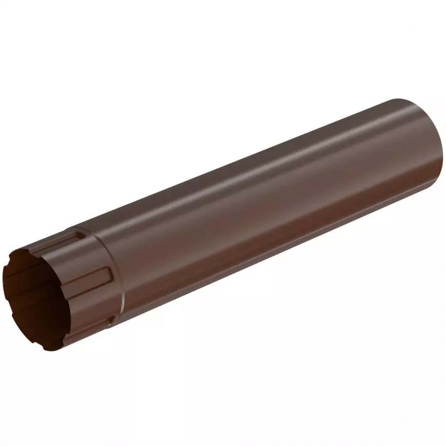Odvodna cijev 64-402 čelik 100 mm 1 m Bryza smeđa RAL 8017