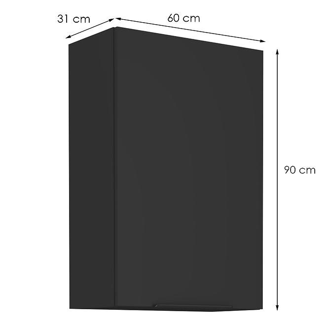 Kuhinjski ormarić Siena crni mat 60g-90 1f