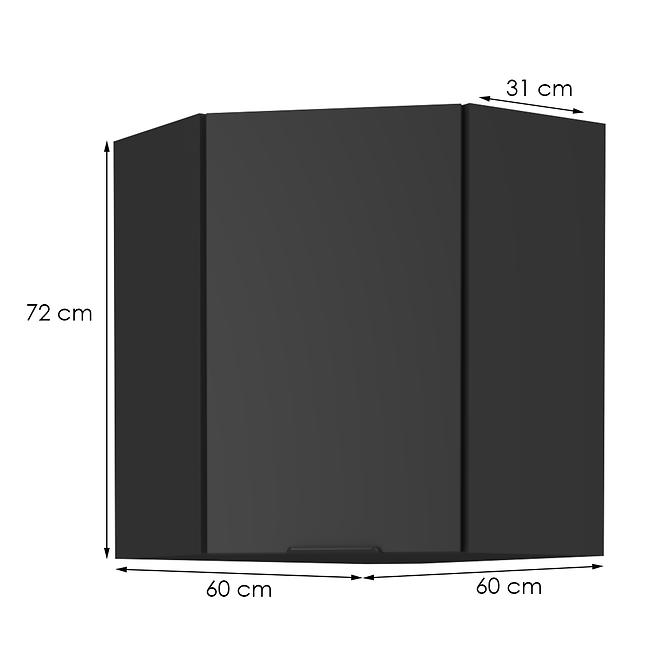 Kuhinjski ormarić Siena crni mat 60x60 Gn-72 1f (45°)