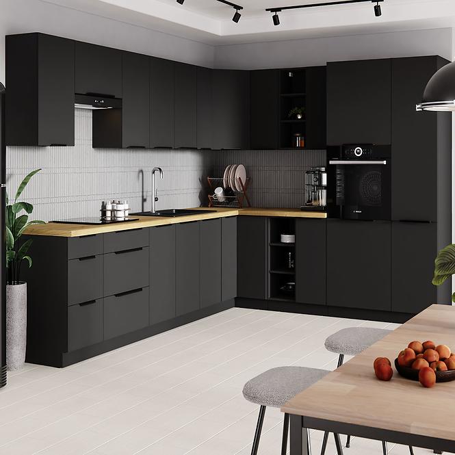 Kuhinjski ormarić Siena crni mat 60x60 Gn-72 1f (90°)