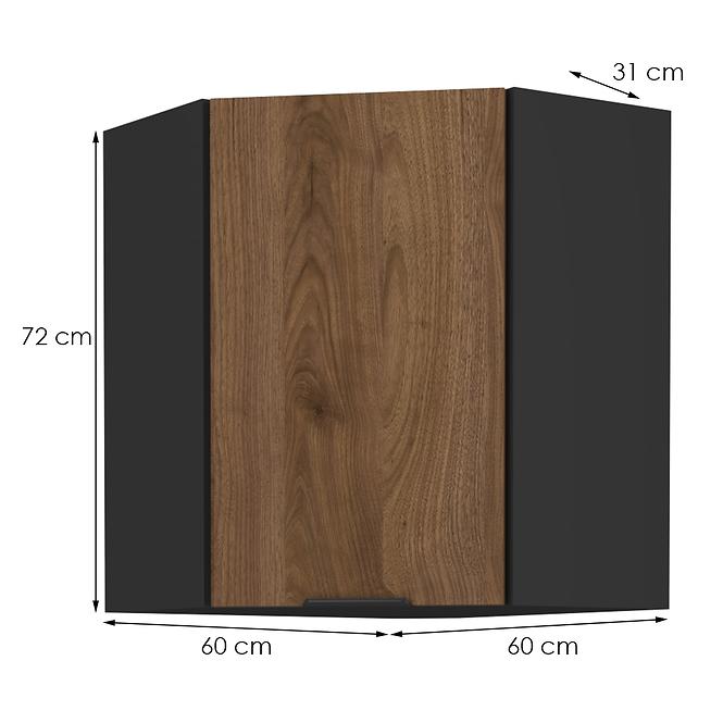 Kuhinjski ormarić Monza orah okapi 60x60 Gn-72 1f (45°)