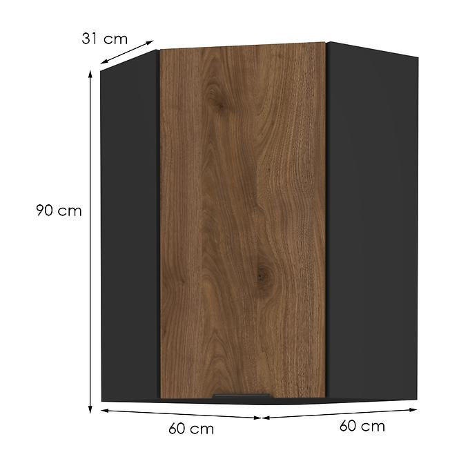 Kuhinjski ormarić Monza orah okapi 60x60 Gn-90 1f (45°)