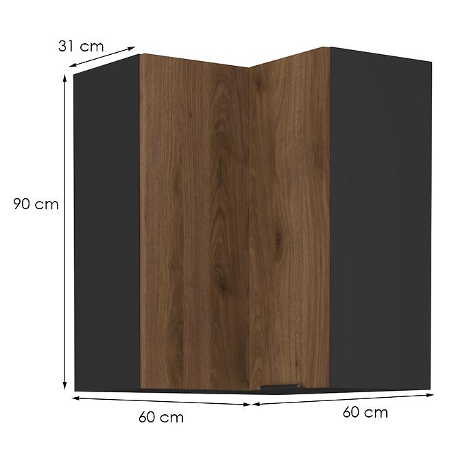 Kuhinjski ormarić Monza orah okapi 60x60 Gn-90 1f (90°)