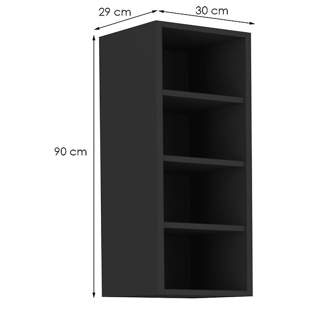Kuhinjski ormarić Siena/Monza/Arona crni mat 30g-90 Otw