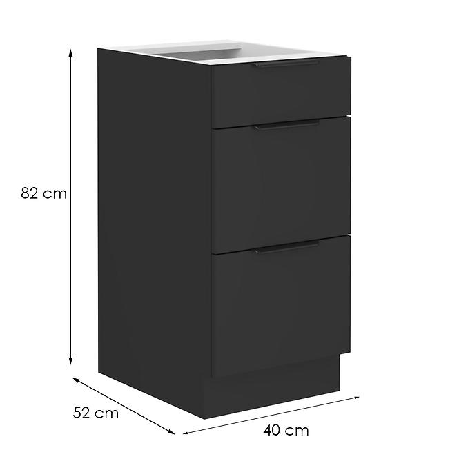Kuhinjski ormarić Siena crni mat 40d 3s bb