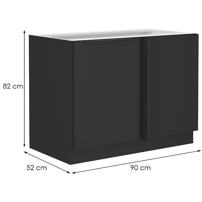 Kuhinjski ormarić Siena crni mat 105 Nd 1f bb