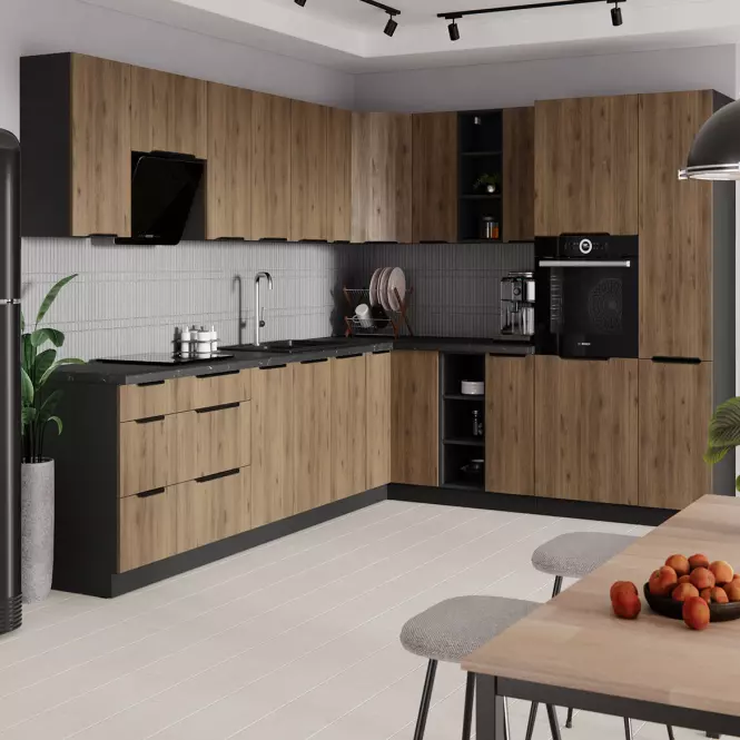Kuhinjski ormarić Monza orah okapi 80d 3s bb,4