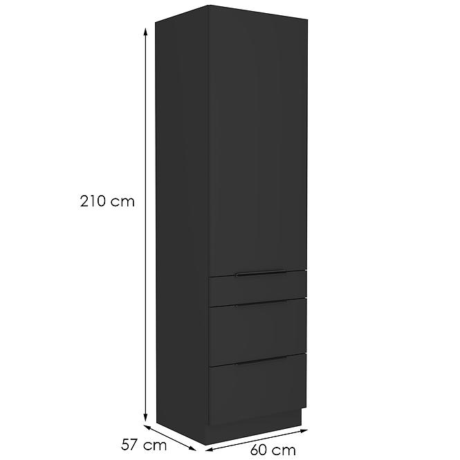 Kuhinjski ormarić Siena crni mat 60dks-210 1f 3s