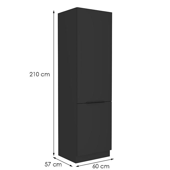 Kuhinjski ormarić Siena crni mat 60lo-210 2f