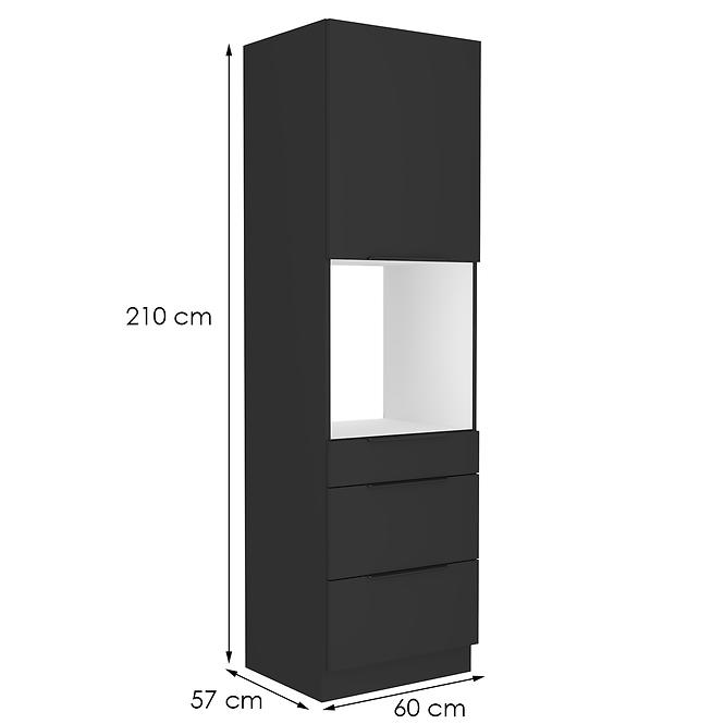 Kuhinjski ormarić Siena crni mat 60dps-210 1f 3s