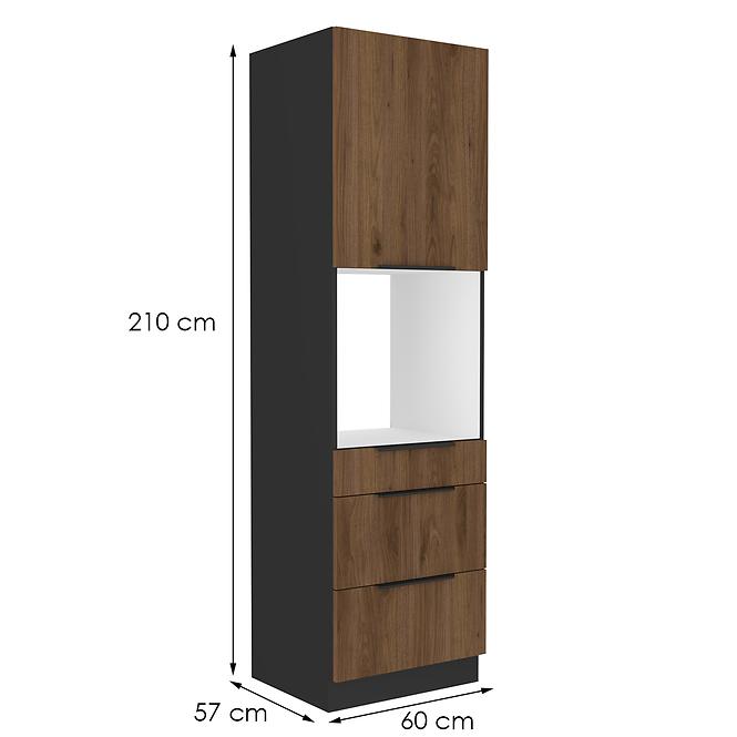 Kuhinjski ormarić Monza orah okapi 60dps-210 1f 3s