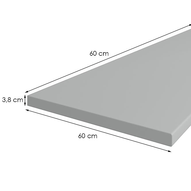 Radna ploča 60 cm/38 mm Inox siva F76112
