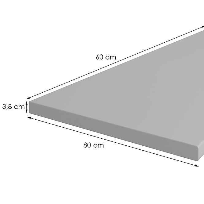 Radna ploča 80 cm/38 mm Inox siva F76112