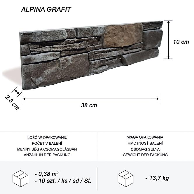 Betonski kamen Alpina Grafit pak=0,38 m2