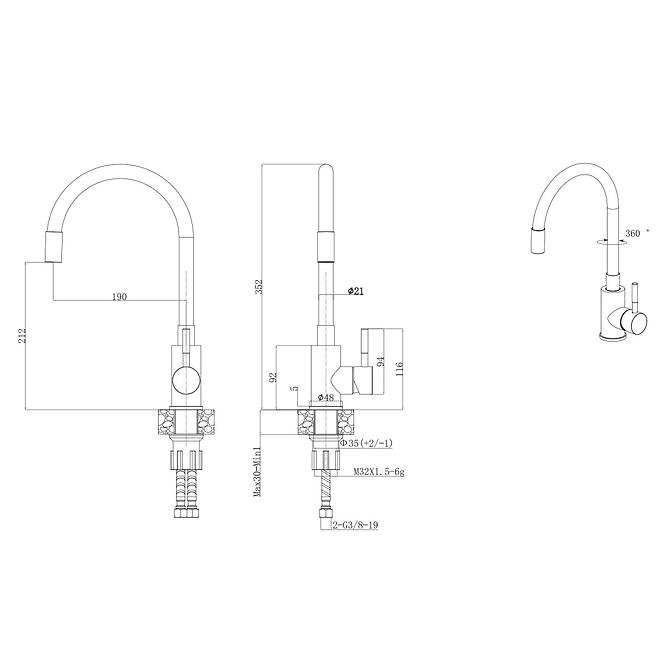 Slavina za sudoper Samba Inox siva