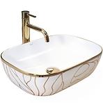 Nadgradni umivaonik Belinda Wave White/Gold
