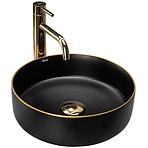 Nadgradni umivaonik Sami Black Matt/Gold Edge