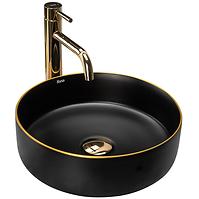 Nadgradni umivaonik Sami Black Matt/Gold Edge