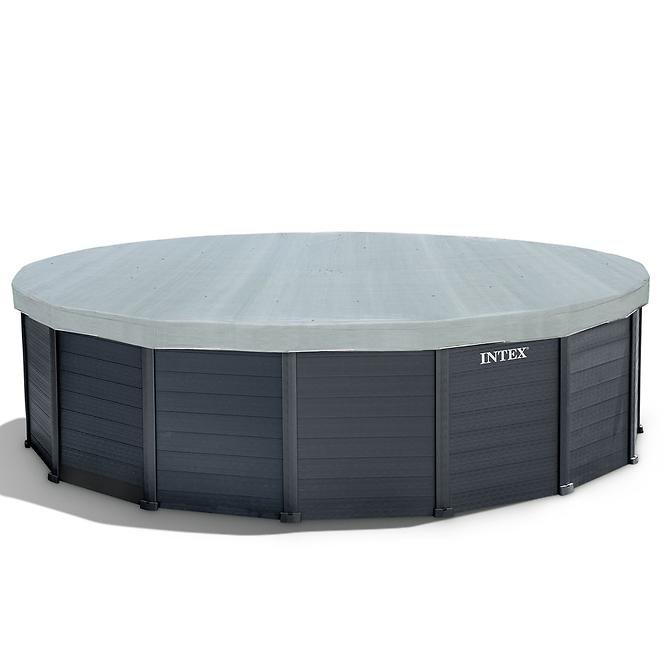 Intex montažni bazen s pumpom, Intex Graphite Gray, okrugli, 478 x 124 cm, 26384GS