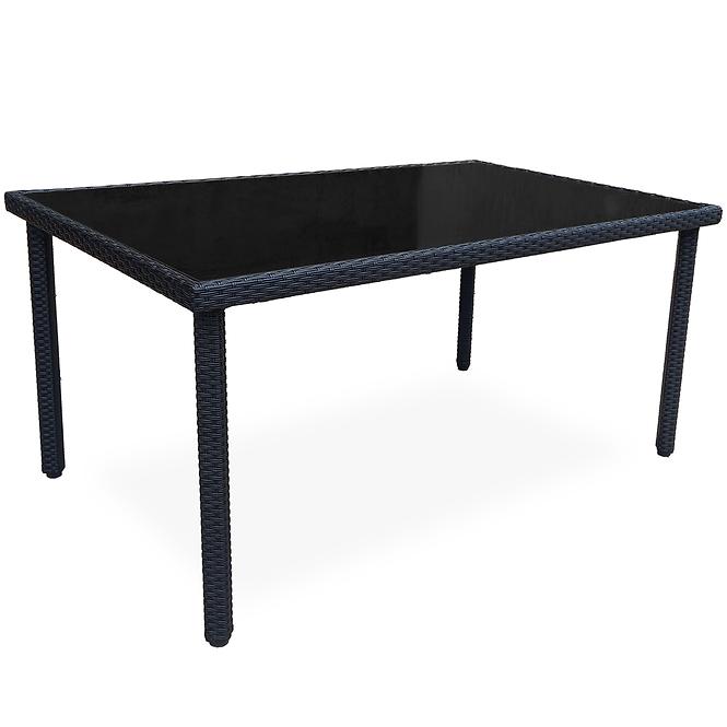 Stol od tehnoratana Dandy crni 150x90 cm