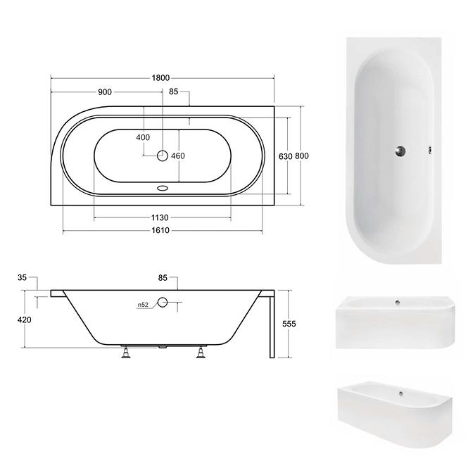 Kada Avita 180/80 L s okvirom