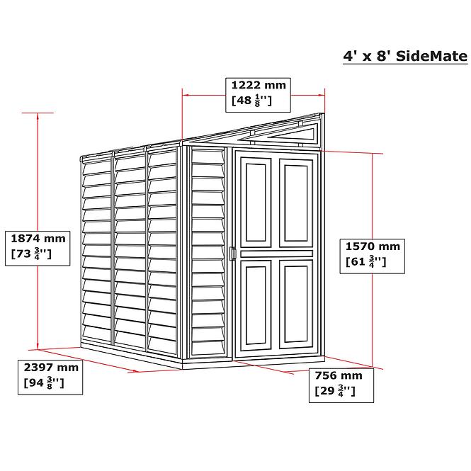 Vrtna kućica Side Mate Plus 121x242x187 cm