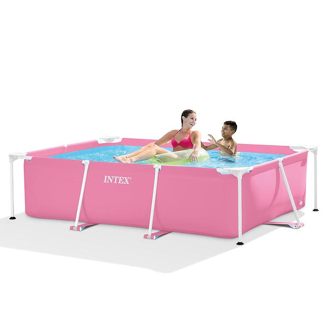 Bazen s metalnom konstrukcijom, rozi, pravokutni, 220 x 150 x 60 cm, Intex 28266NP