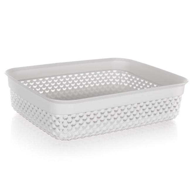 Plastična košara 24,5 x 19,5 x 6 cm, 2,2 l, bijela 4393