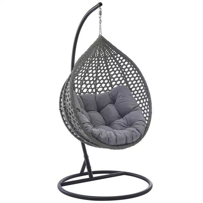 Viseća fotelja Izeda 2 siva s jastukom,3