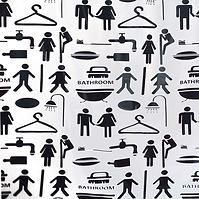 Zavjesa Za Tuš Peva Couple Crno/Bijela