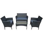 Set od umjetnog ratana 2+1+1 crni