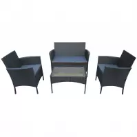 Set od umjetnog ratana 2+1+1 crni