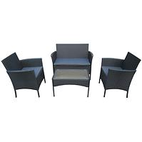 Set od umjetnog ratana 2+1+1 crni