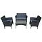 Set od umjetnog ratana 2+1+1 crni