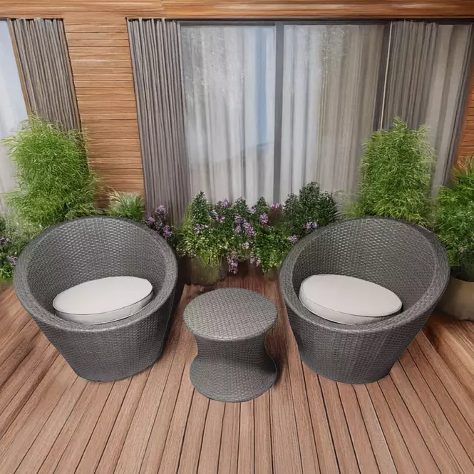 Set vrtnog namještaja 2+1 sivi