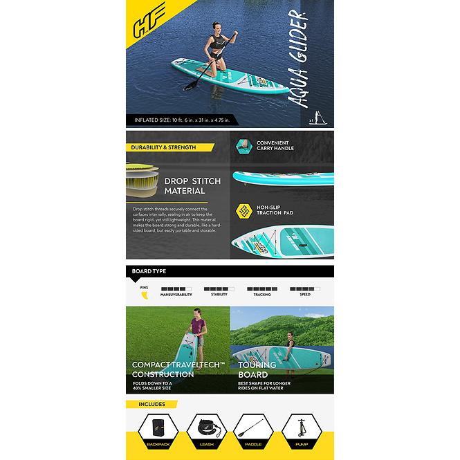 SUP daska na napuhavanje - paddleboard Aqua Glider Set Hydro-Force 65347