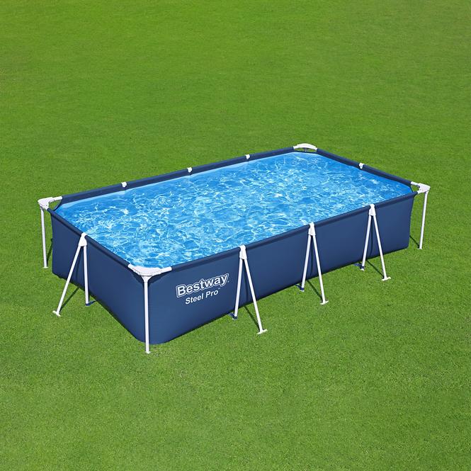 Bazen s okvirom i pumpom, Steel Pro, pravokutni, 400 x 211 x 81cm, 56424