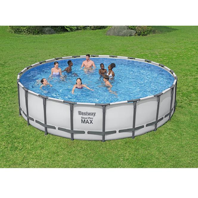 Bazen s metalnom konstrukcijom i pumpom, Steel Pro Max, okrugli, 610 x 132 cm, 561FM