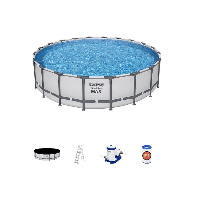 Bazen s metalnom konstrukcijom i pumpom, Steel Pro Max, okrugli, 610 x 132 cm, 561FM
